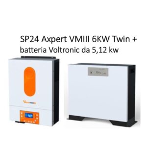 Kit Voltronic Axpert VM III TWIN 6000watt 48V Off-Grid Inverter e Batteria LIO-II 4810