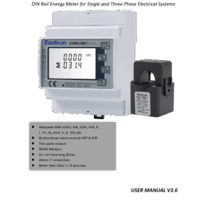 Kit completo Eastron SDM630MCT 40mA + n. 3 ESCT-TA16 40mA Misuratore di Energia Monofase / Trifase AC 400V Digitale - immagine 3