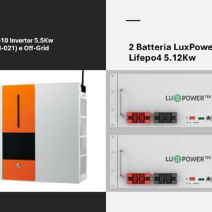 Voltronic ESS510 Inverter 5.5Kw On grid (no CEI-021) e Off-Grid + 2 Batterie LuxPower LI-5 Lifepo4 5.12Kw