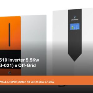 Voltronic ESS510 Inverter 5.5Kw On grid (no CEI-021) e Off-Grid + UFO Power Batteria WALL LifePO4 200ah 48 volt 9.6kw