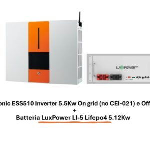 Voltronic ESS510 Inverter 5.5Kw On grid (no CEI-021) e Off-Grid + Batteria LuxPower LI-5 Lifepo4 5.12Kw