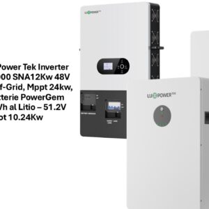 Kit LuxPower Tek Inverter SNA12000 SNA12Kw 48V Ibrido Off-Grid, Mppt 24kw, + 2 Batterie PowerGem Luxpower 5.12kWh al Litio – 51.2V tot 10.24Kw