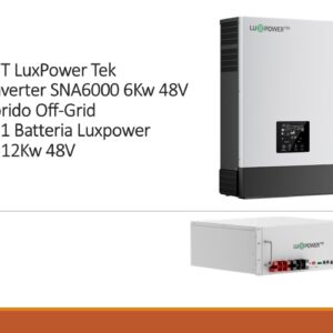 KIT LuxPower Tek Inverter SNA6000 6Kw 48V Ibrido Off-Grid + 1 Batteria Luxpower LI-5 5.12Kw 48v